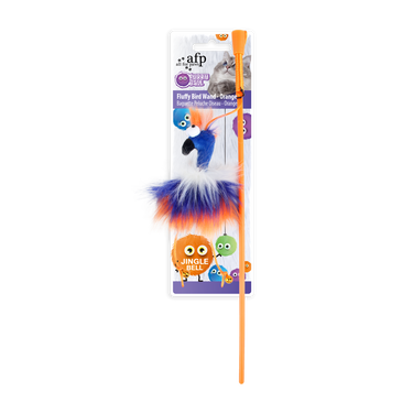 Furry Ball - Fluffy Bird Wand - Orange